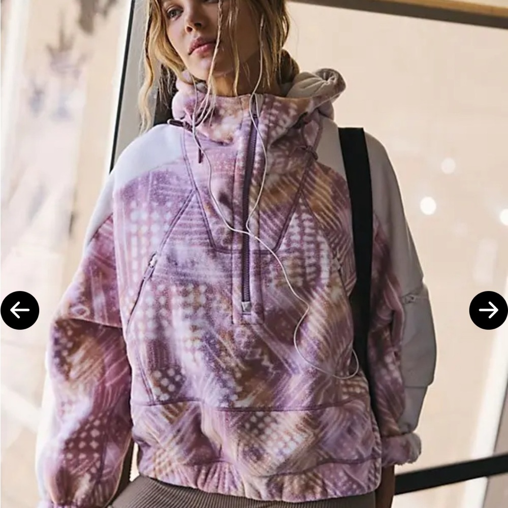 Free People Wild And Free Printed Fleece Pullover